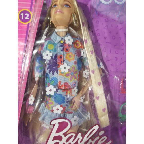 Barbie Extra Doll #12 in Floral 2-Piece Outfit with Pet Bunny NWT - Picture 5 of 8